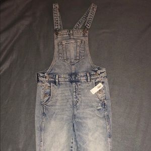 Old navy distressed denim overalls